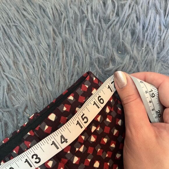 Theory Burgundy Geometric Print Wool Pants Size 8 - Picture 5 of 7